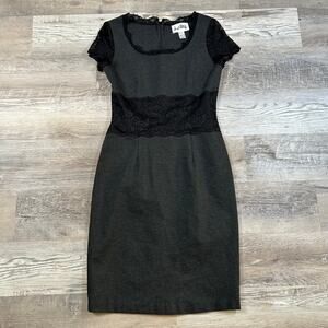 Joseph Ribkoff Black Lace Panel Bodycon Dress Size 8